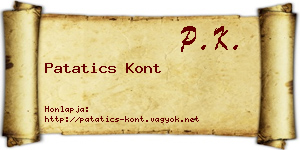 Patatics Kont névjegykártya